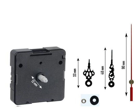 RELOJ C/C.13mm AG.NEGRAS CORTAS